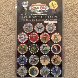 Vegas Golf VIP Edition 19 Poker Chip Game (with Free Deluxe Tee Bag)
